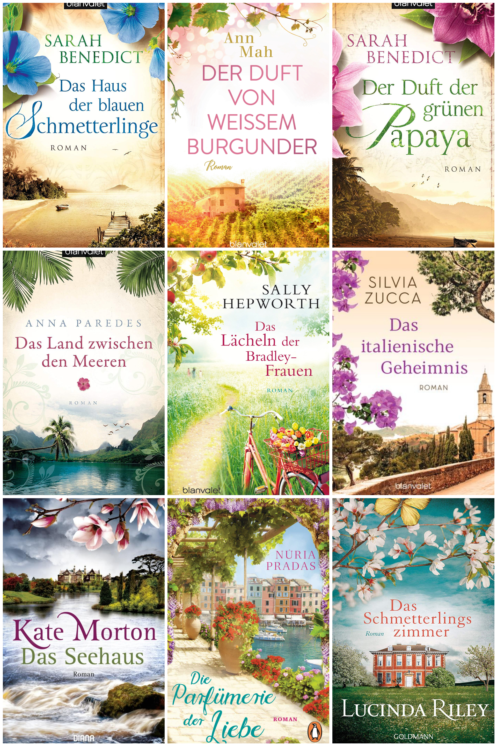 Blumenumrankte Landschaft